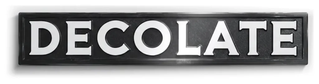Decolate nameplate