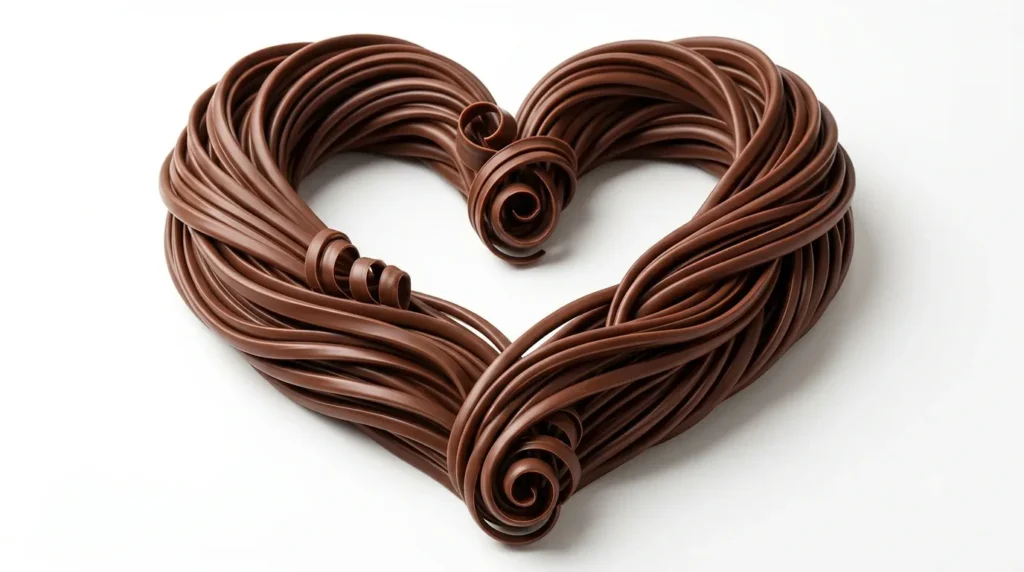 Heart-shaped chocolate decorations