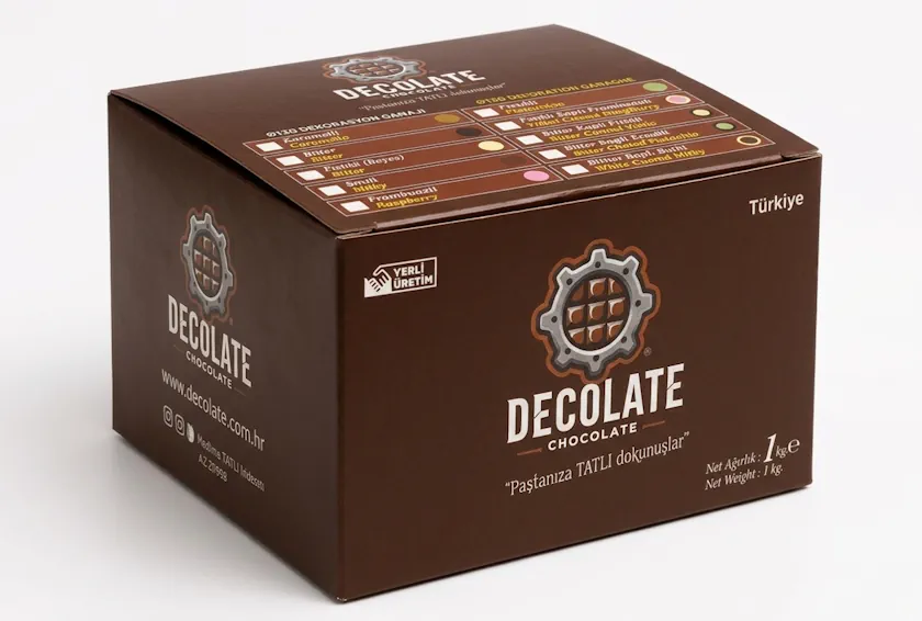 Decolate chocolate block packaging